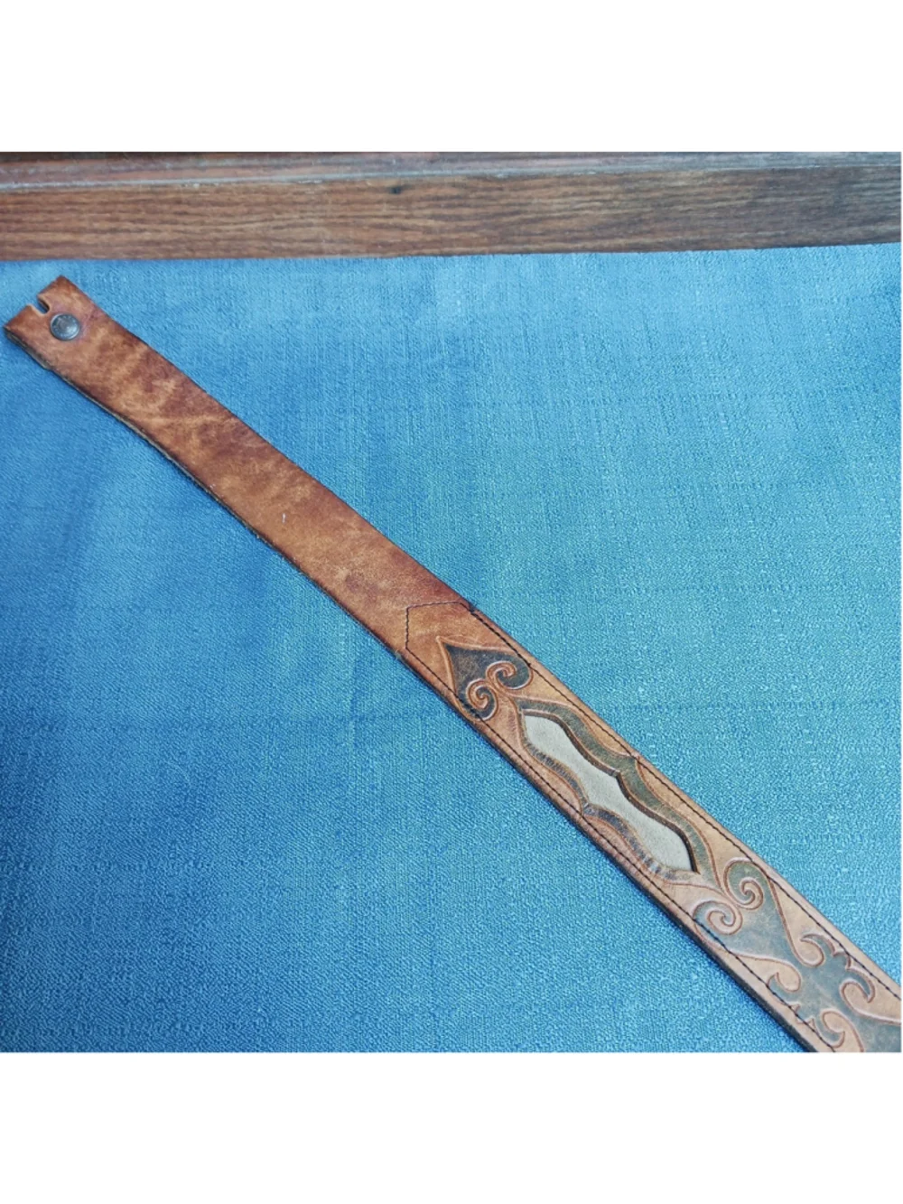 VTG Hand Tooled Leather Belt XXL 42 +